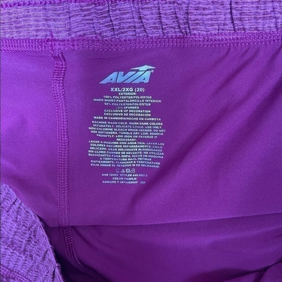 AVIA Womens 2 In 1 Running Shorts Size XXL Wide Elastic Waistband Gym XXL - Picture 5 of 5